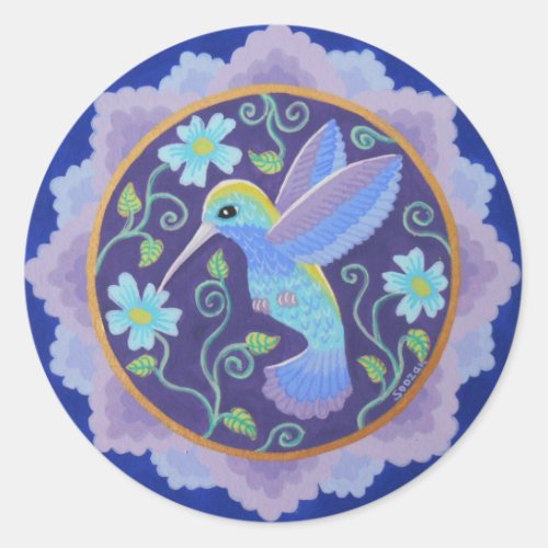 Pretty hummingbird mandala stickers