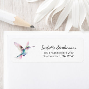 Pretty Hummingbird Minimalist Return Address Label