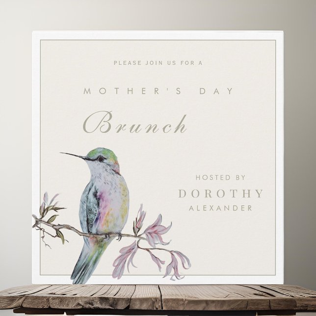 Pretty Hummingbird Mother's Day Brunch Invitation (Creator Uploaded)