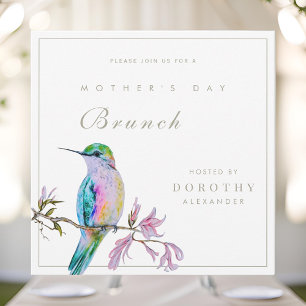 Pretty Hummingbird Mother's Day Brunch Invitation