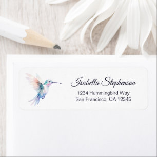 Pretty Hummingbird Return Address Label