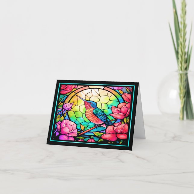 Pretty Hummingbird Thank You Card (Front)