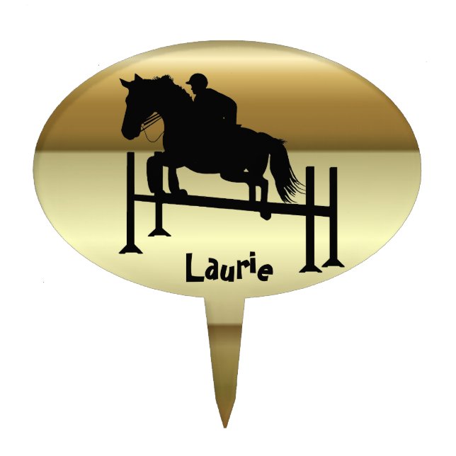 Pretty Hunter Jumper Silhouette Cake Topper (Front)