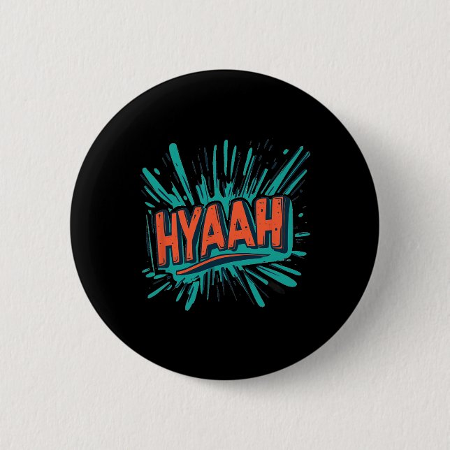 Pretty Hyaah Costume For Karate Man And Woman  Button (Front)