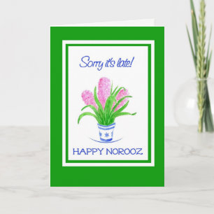 Pretty Hyacinths Belated Norooz, Persian New Year Holiday Card