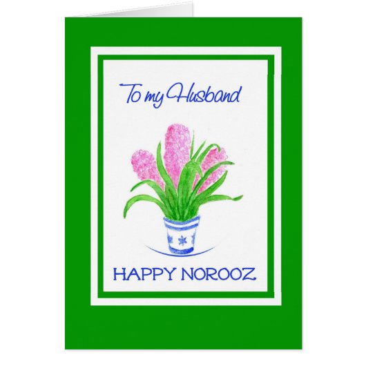 Pretty Hyacinths Persian New Year, for Husband (Front)