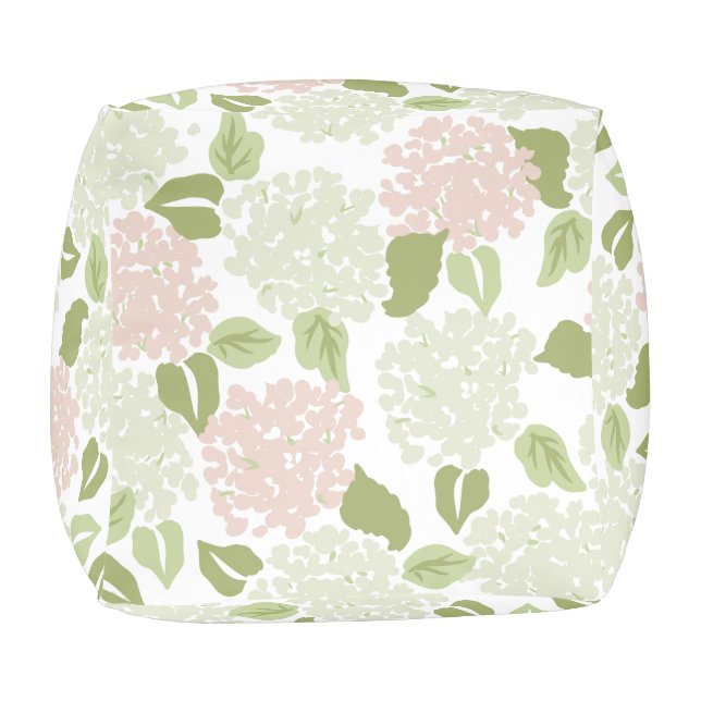 Pretty hydrangea floral preppy classic pouf (Bottom)