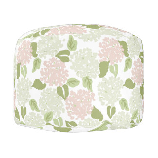 Pretty hydrangea floral preppy classic pouf