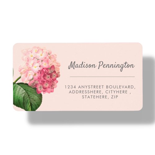 Pretty Hydrangea Flower Return Address Label