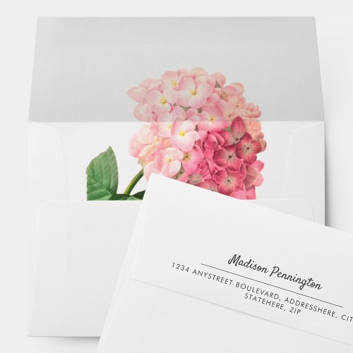 Pretty Hydrangea Flower Return Address Mailing Envelope
