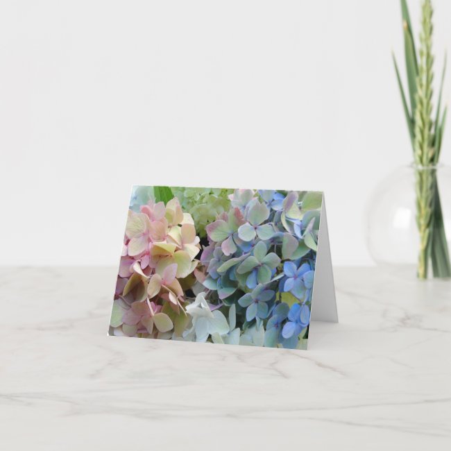 Pretty Hydrangea Flowers Blank Note Card