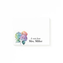 Pretty Hydrangeas Personalized Post-it Notes