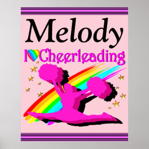PRETTY I LOVE CHEERLEADING PERSONALIZED POSTER