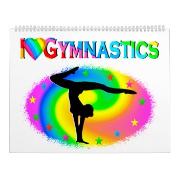 Pretty I Love Gymnastics Calendar by MySportsStar at Zazzle