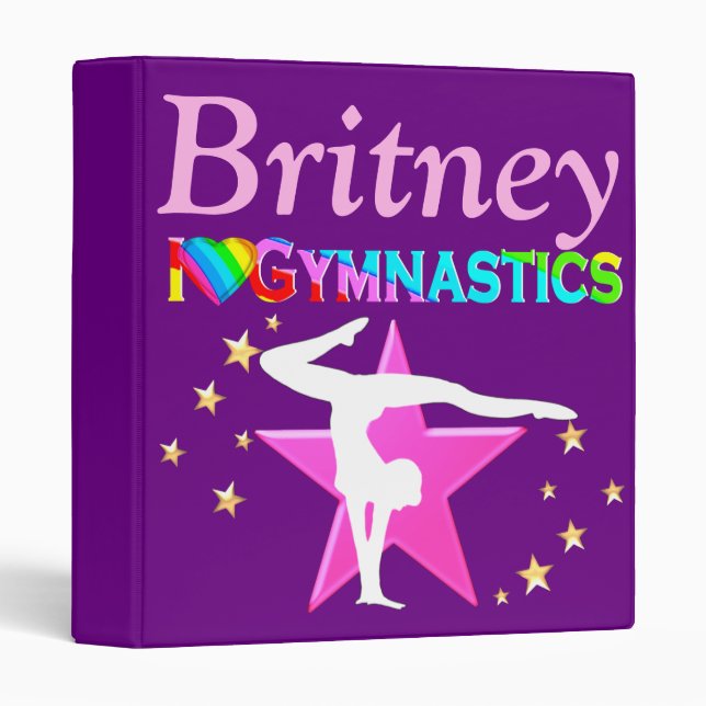 PRETTY I LOVE GYMNASTICS PERSONALIZED BINDER (Front/Spine)