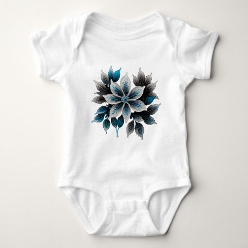 pretty ice flowers and leaves baby bodysuit