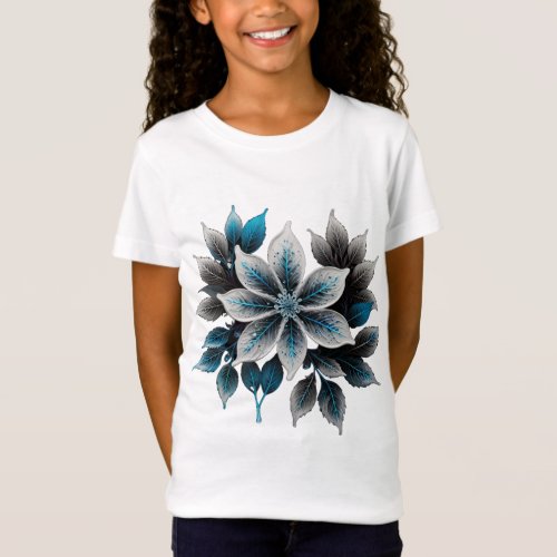 pretty ice flowers and leaves T_Shirt