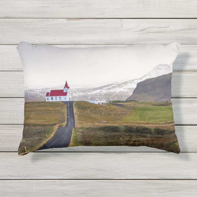 Pretty Icelandic Church Pillow (Front)