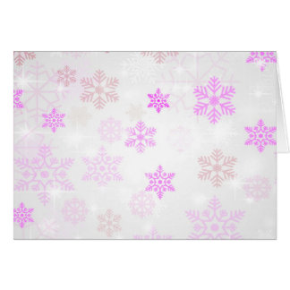 Pretty Icy Snowflake Background - Pink Cards