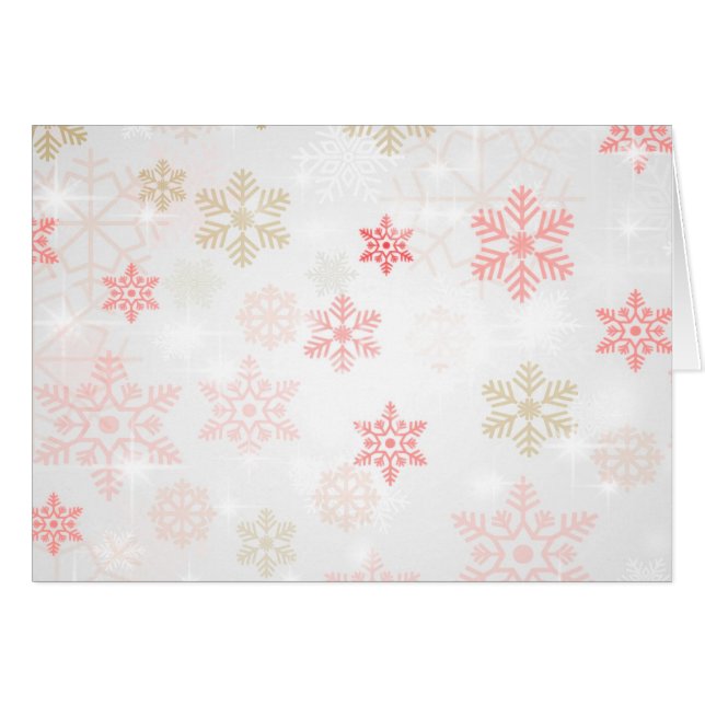 Pretty Icy Snowflake Background - Red Cards (Front Horizontal)