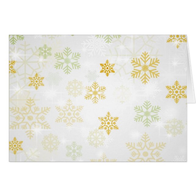 Pretty Icy Snowflake Background - Yellow  Cards (Front Horizontal)