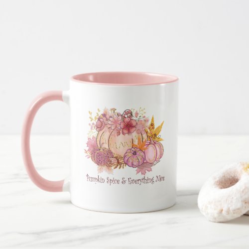 Pretty in Autumn Pink Whimsy  Spice Mug