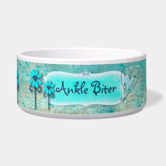 Pretty in Blue CUSTOM Name Bowl (Front)
