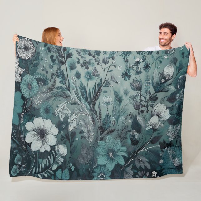 Pretty In Blue Fleece Blanket (In Situ)