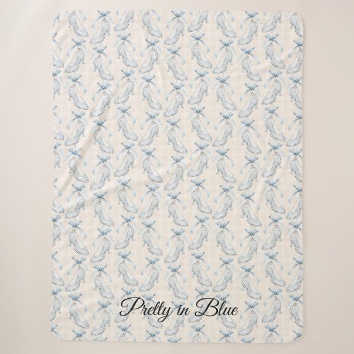 Pretty in Blue High Heels Sherpa Blanket