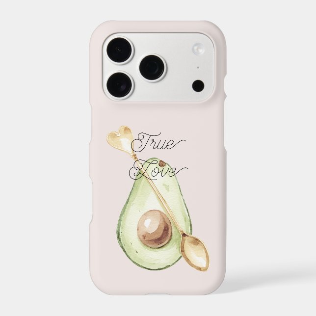 Pretty in Blush Pink Avocado Heart Spoon Case-Mate iPhone Case (Back)