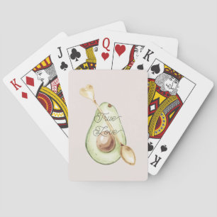 Pretty in Blush Pink Avocado Heart Spoon Poker Cards