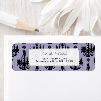 Pretty in Dusty PURPLE Chandeliers Label