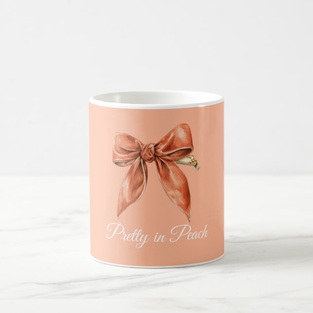 Pretty in Peach Bow Coffee Mug (Center)