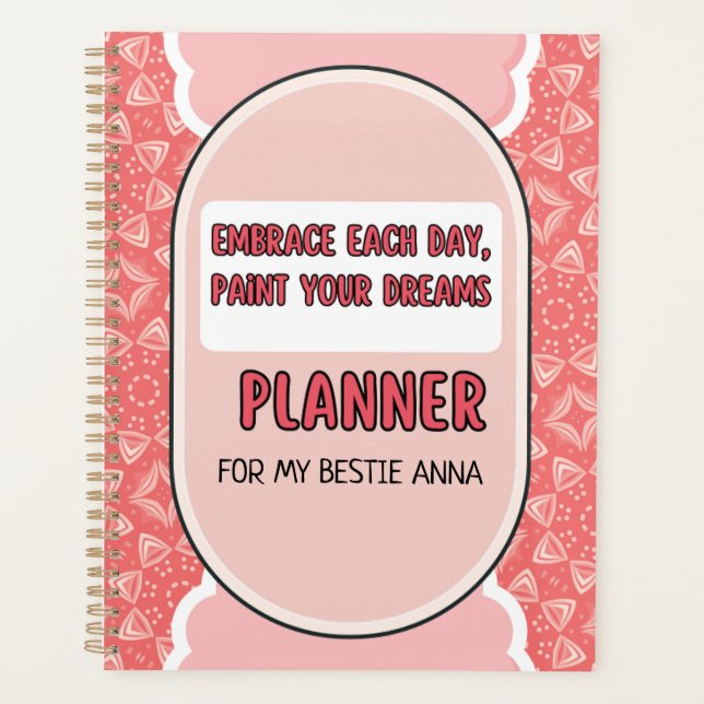 Pretty in Peach Elegant Planner (Front)