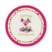Pretty in Pink 30th Birthday Celebration Edible Frosting Rounds (Front)
