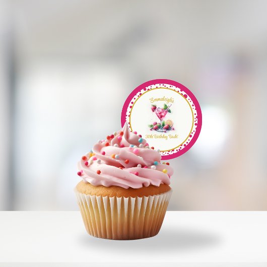Pretty in Pink 30th Birthday Celebration Edible Frosting Rounds