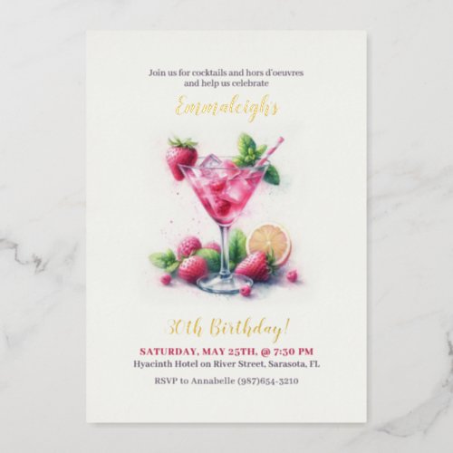 Pretty in Pink 30th Birthday Celebration Foil Invitation