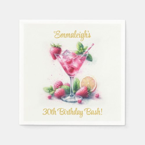 Pretty in Pink 30th Birthday Celebration Napkins