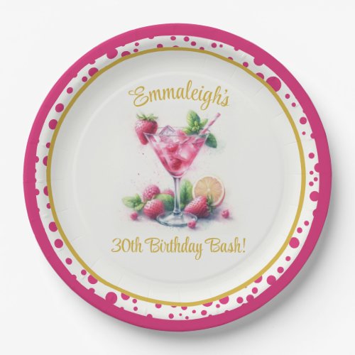 Pretty in Pink 30th Birthday Celebration Paper Plates