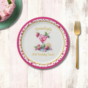 Pretty in Pink 30th Birthday Celebration Paper Plates
