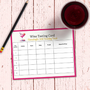 Pretty in Pink 30th Birthday Guess the Wine Notepad