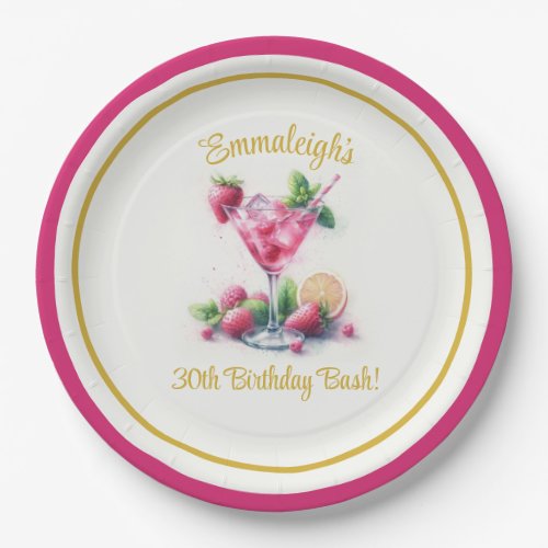 Pretty in Pink 30th Birthday Vibrant Celebration Paper Plates