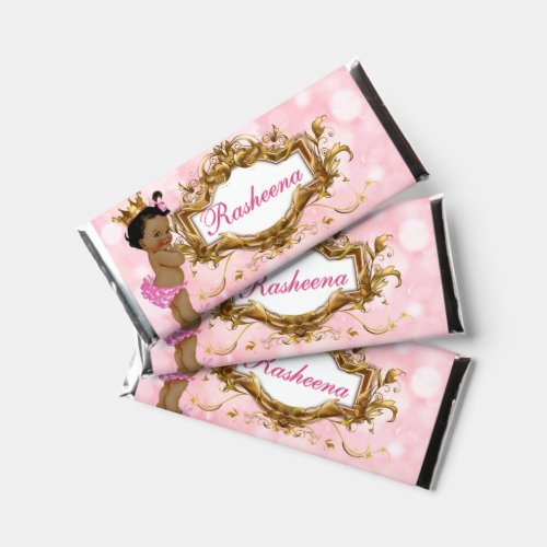 Pretty in Pink African Princess Pink  Gold Fancy Hershey Bar Favors