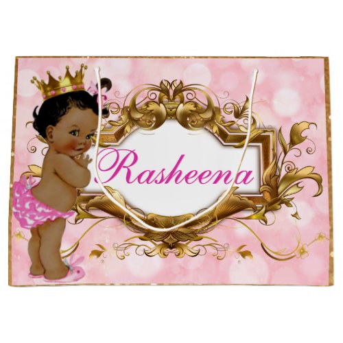 Pretty in Pink African Princess Pink  Gold Large Gift Bag