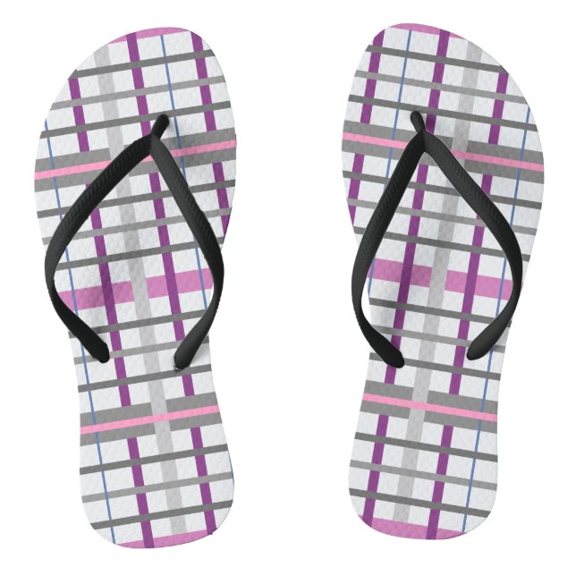 Pretty In Pink and Gray Flip Flops (Footbed)