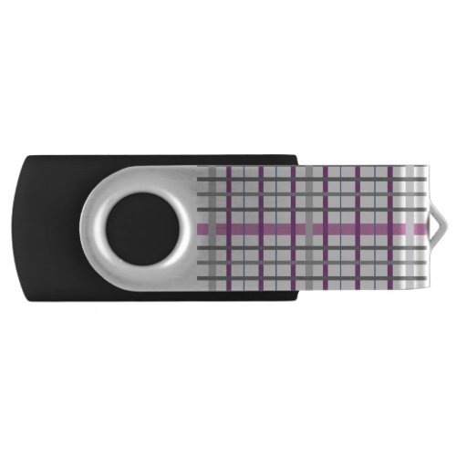 Pretty In Pink and Gray Plaid Flash Drive