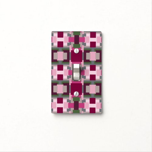 Pretty In Pink And Green Color Block Light Switch Cover