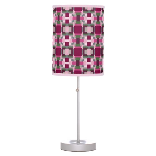 Pretty In Pink And Green Color Block Table Lamp