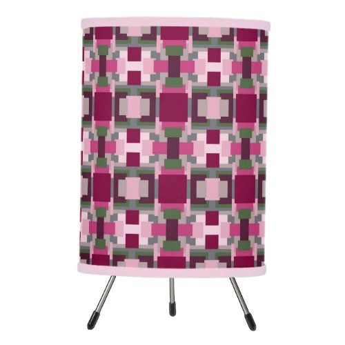 Pretty In Pink And Green Color Block Tripod Lamp