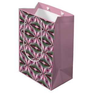 Pretty In Pink And Green Stretched Color Block Medium Gift Bag